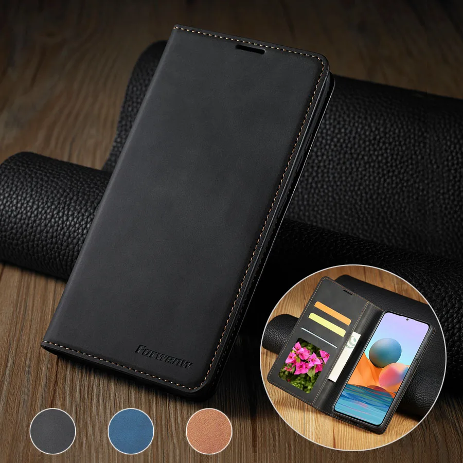 WBWONE Leather Folio Cover Per Xiaomi Redmi Note 13 5G, Custodia In
