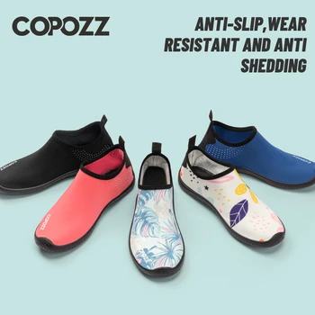 COPOZZ Unisex Swimming Water Shoes Non-Slip Breathable Sneakers Men Women Diving Beach Shoes Wading Barefoot Shoes Aqua Shoes 1