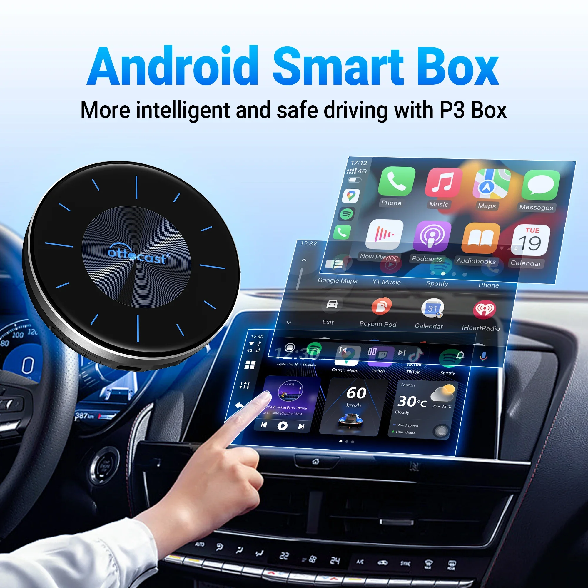 Ottocast P3 OttoAibox CarPlay AI Box Android TV Box for HDMI