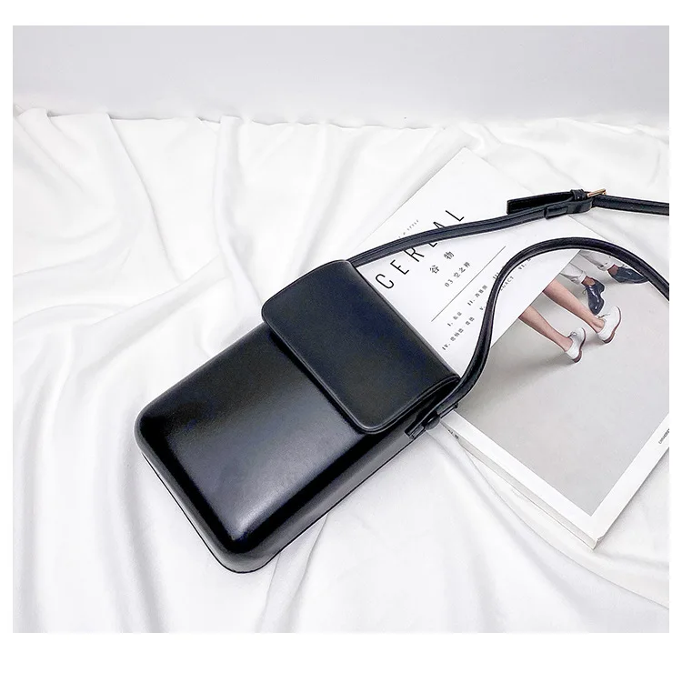 Mini PU Leather Crossbody Bag - Womens Solid Designer Shoulder Purse