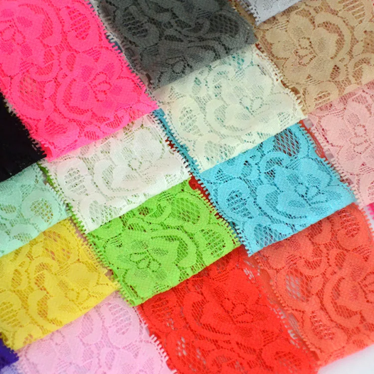 2Meters/Lot 5cm 2inch Soft Elastic Stretchy Knitted Lace Ribbon for Handmade Crafts Supplies DIY Apparel Sewing Fabric Lace Trim