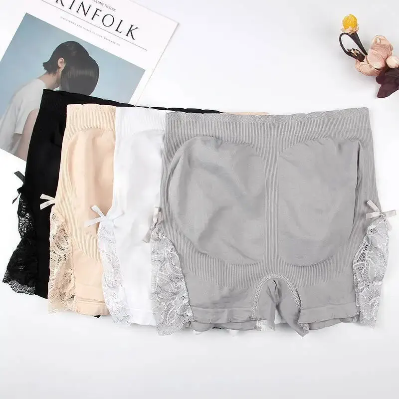 Women safety pants High-Waisted Lace To Lift The Buttocks Breathable Women's Safety Pants Belly Lifting Buttocks Anti-Wandering Bottoming Shorts