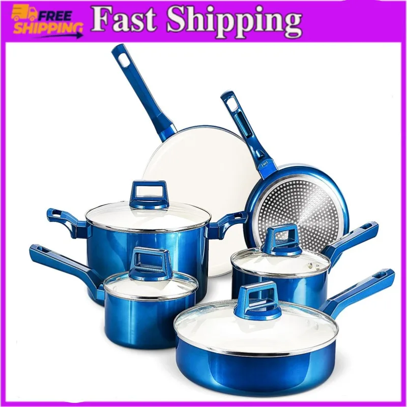 Pots and Pans Sets, Nonstick Cookware Set, Induction, Chemical-Free Kitchen  Sets, Saucepan, Frying Pan, Saute Pan Black 9 Pieces - AliExpress