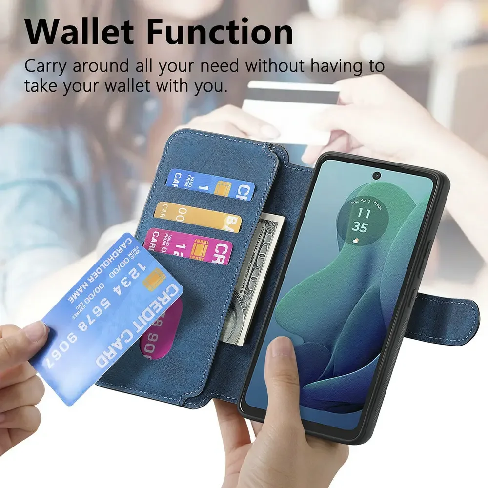 Deluxe Detachable Leather Flip Cover with Magnetic Closure