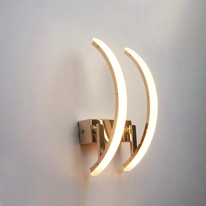 

Modern LED Wall Lamps Bedroom Bedside Table Living Room 16W AC90-260V Aluminium And Acrylic Gold Interior Lighting Decoration