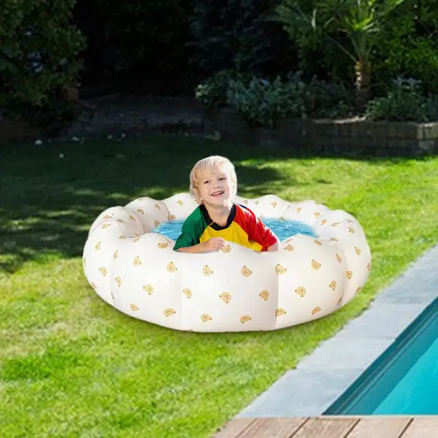 Swimming Pool For Kids Petal Shape Toddler Swimming Pool Inflatable Kids Tub Bathing Tub Portable Inflated Bathtub For Children 6
