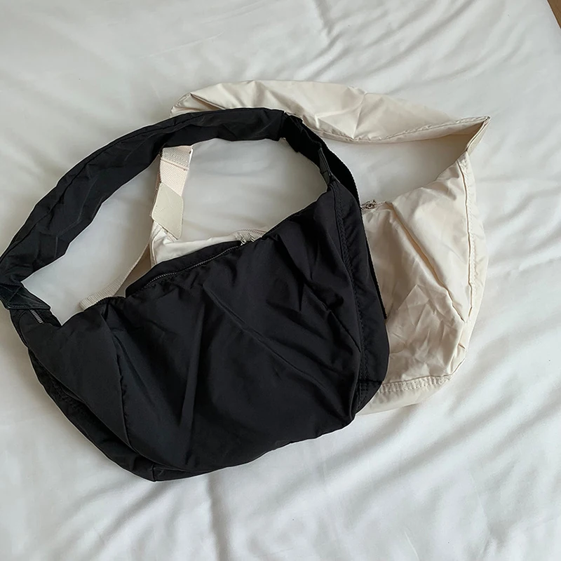 Winter New Women's Bag Large Capacity Casual Nylon Crossbody Bag Dumpling Bag High Grade Solid Color Shoulder Bags Tote Bags