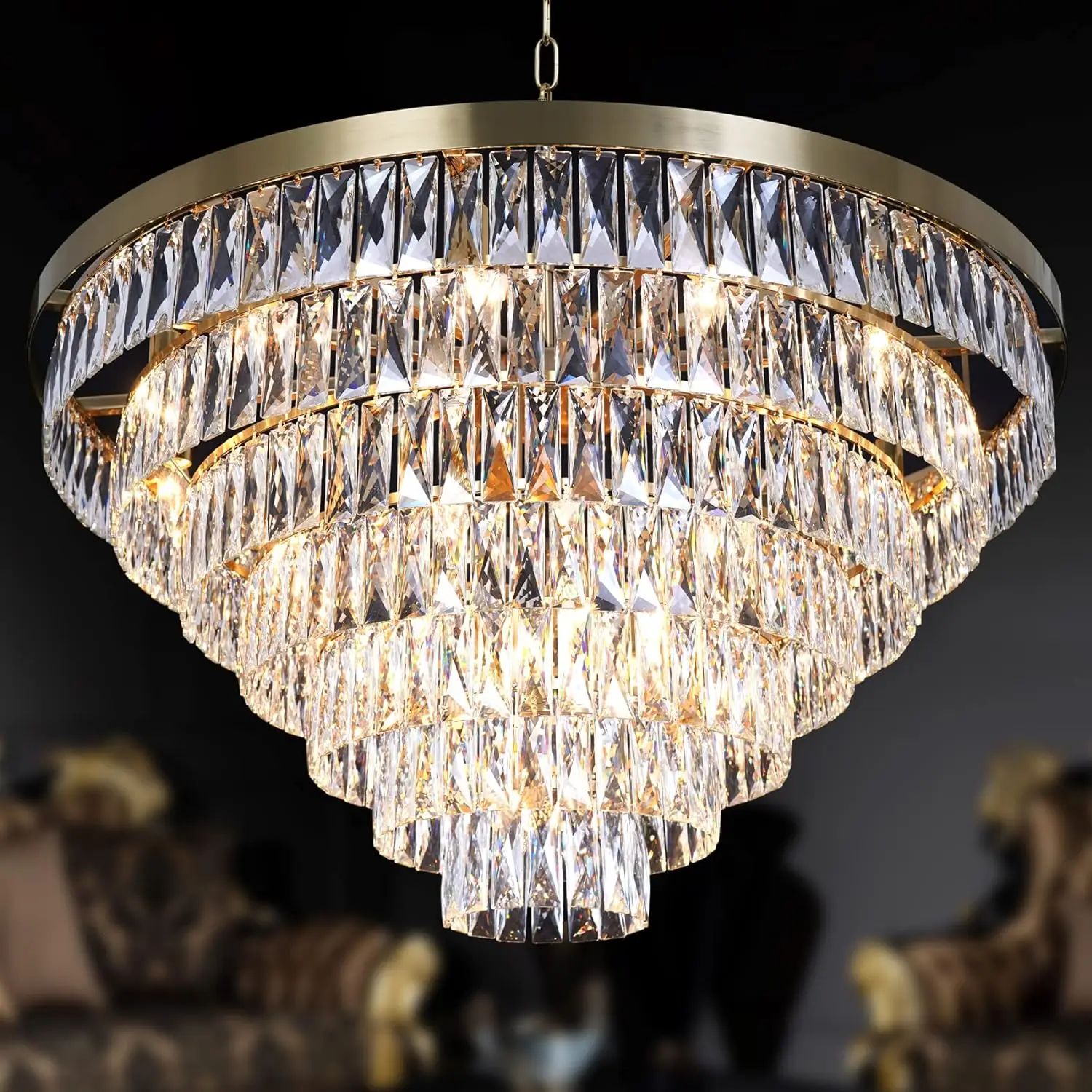 

Chandelier Lighting Brass Modern Pendant Ceiling Light Fixture Contemporary Island Chandeliers for Living Room Dining Room