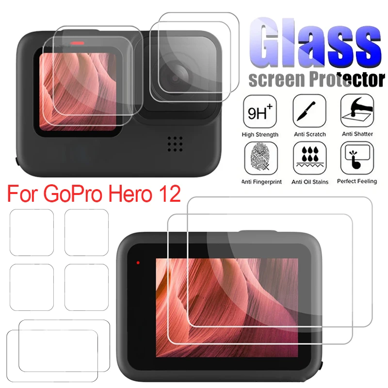 

Ультрапрозрачное закаленное стекло для GoPro Hero12 Черная защитная пленка против царапин для GoPro Hero 12 аксессуары для камеры