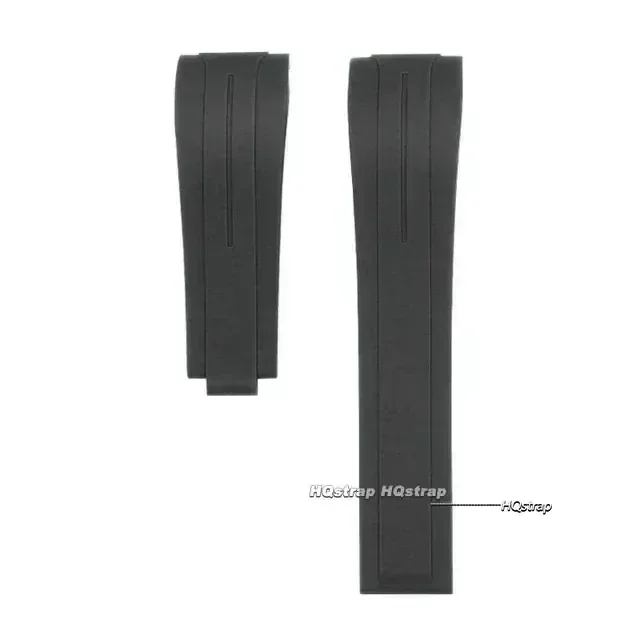 Waterproof Silicone Sport Watch Strap with Curved Ends and Folding Buckle