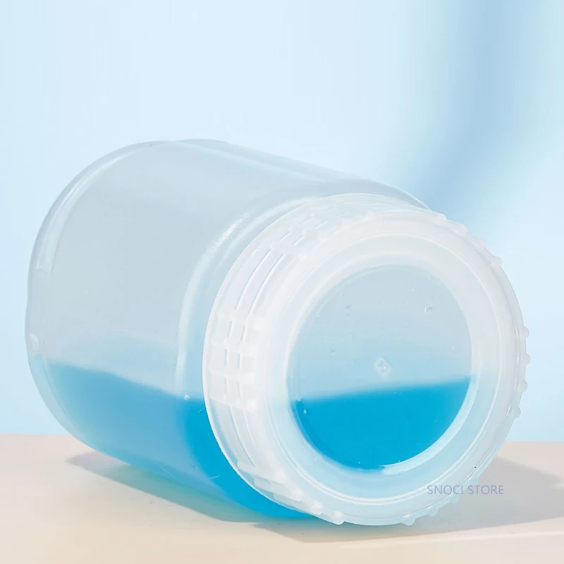 3 Stück 225 ml Flasche PP Weithals Nachfüllbare Flasche Kunststoffprobenbehälter für flüssige Lotion Auslaufsichere Reagenzflaschen für das Labor – Detail 6
