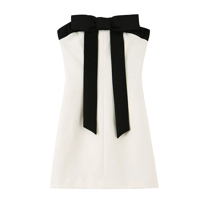 Women's Off Shoulder Dress 2025 New Sleeveless Backless Sexy Short Dresses Fashion Personality Bow Tied Evening Party Dresses ﻿