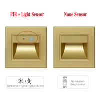 Square 86Type PIR Motion Detector Sensor Led Stair Light Infrared Human Body Induction Lamp Recessed Steps Ladder Staircase Wall 2