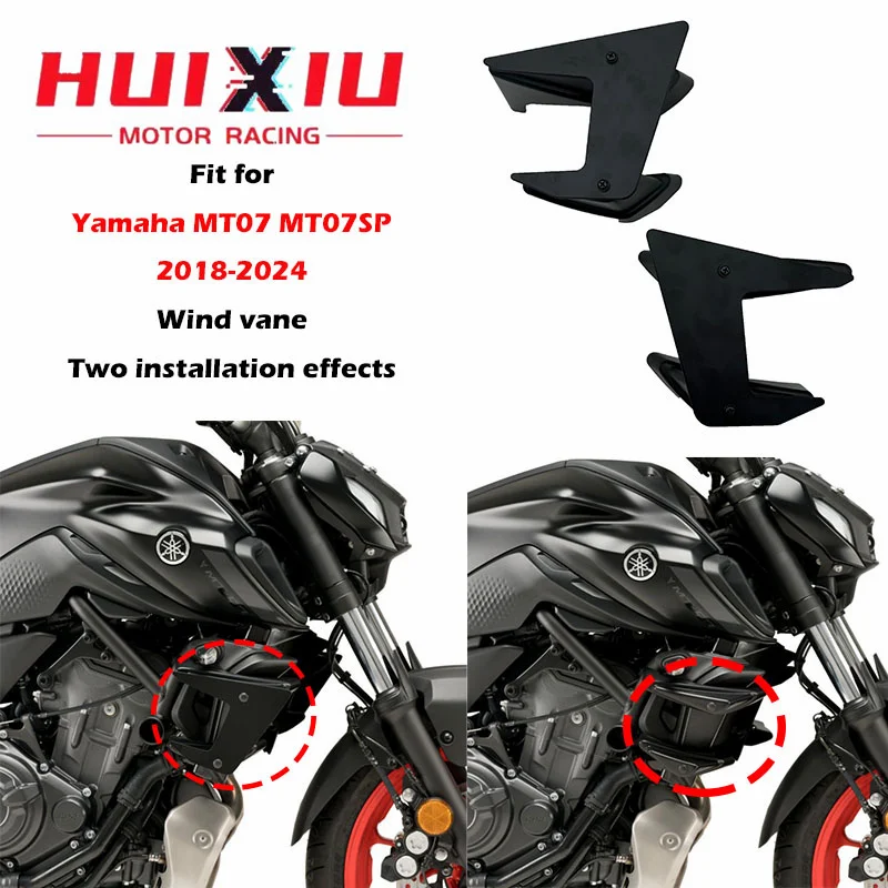 Motorcycle Winglet Motorcycle Wing Kit Fit for MT-07 MT07 SP-Motorcycle Sport Downforce Naked Side Spoilers Aerodynamic Wind Wing Deflector