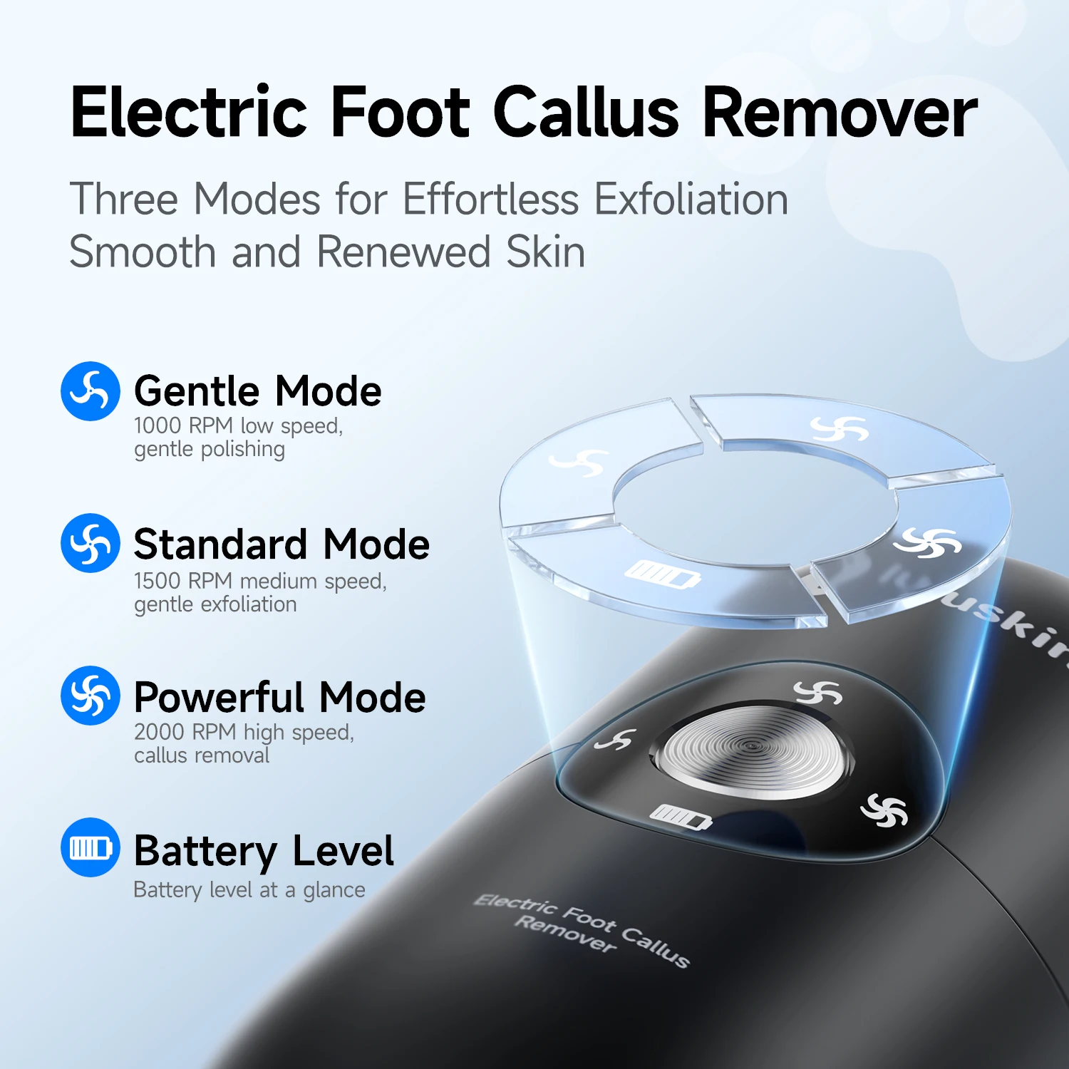 luluskin A1 Broyeur exfoliant pour peaux mortes et callosités - Outil de soin des pieds à usage personnel et domestique_voghion.com