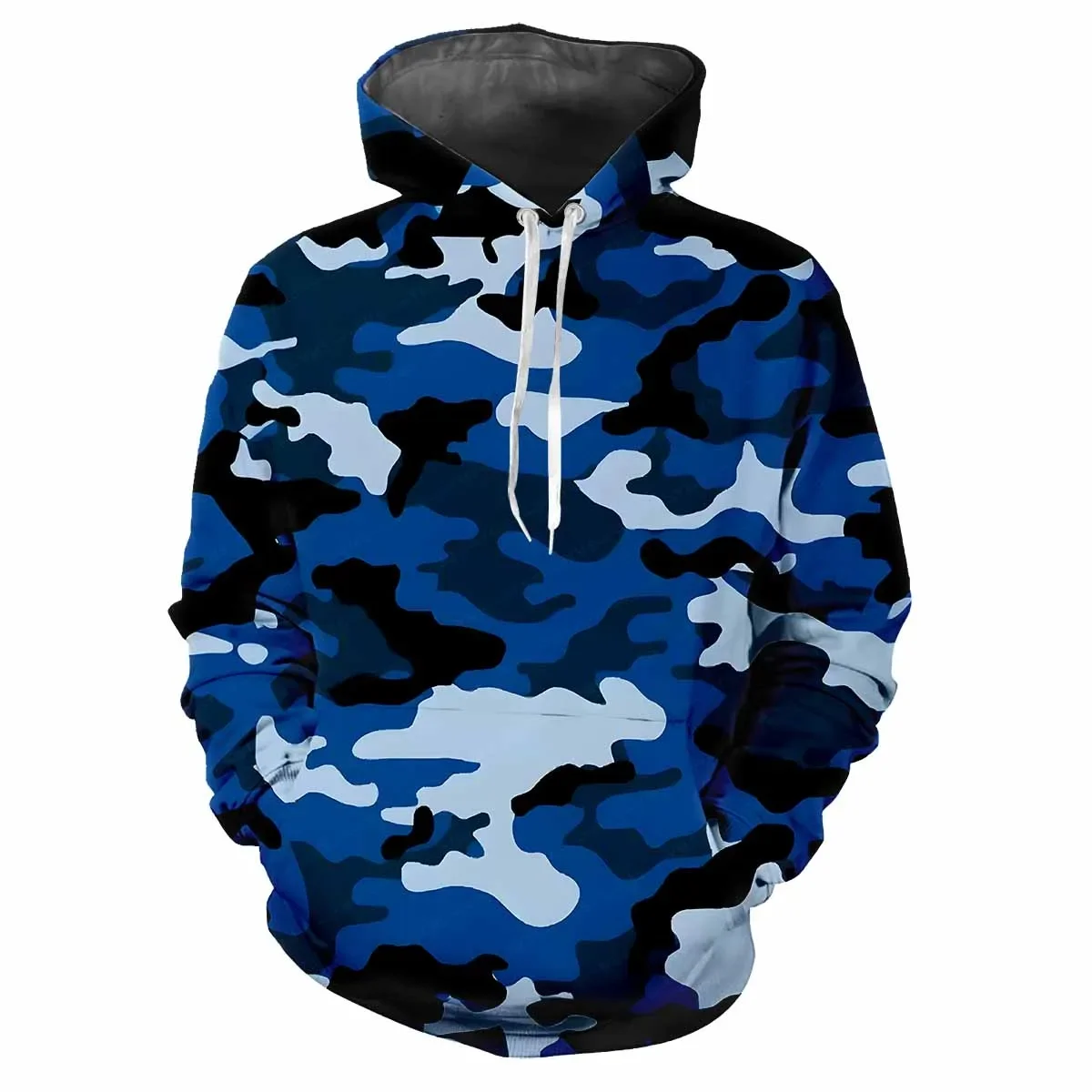 Trendy And Fashionable Men's Outdoor Leisure Sports Classic Camouflage Printed Long Sleeved Autumn And Winter New Hoodie 。