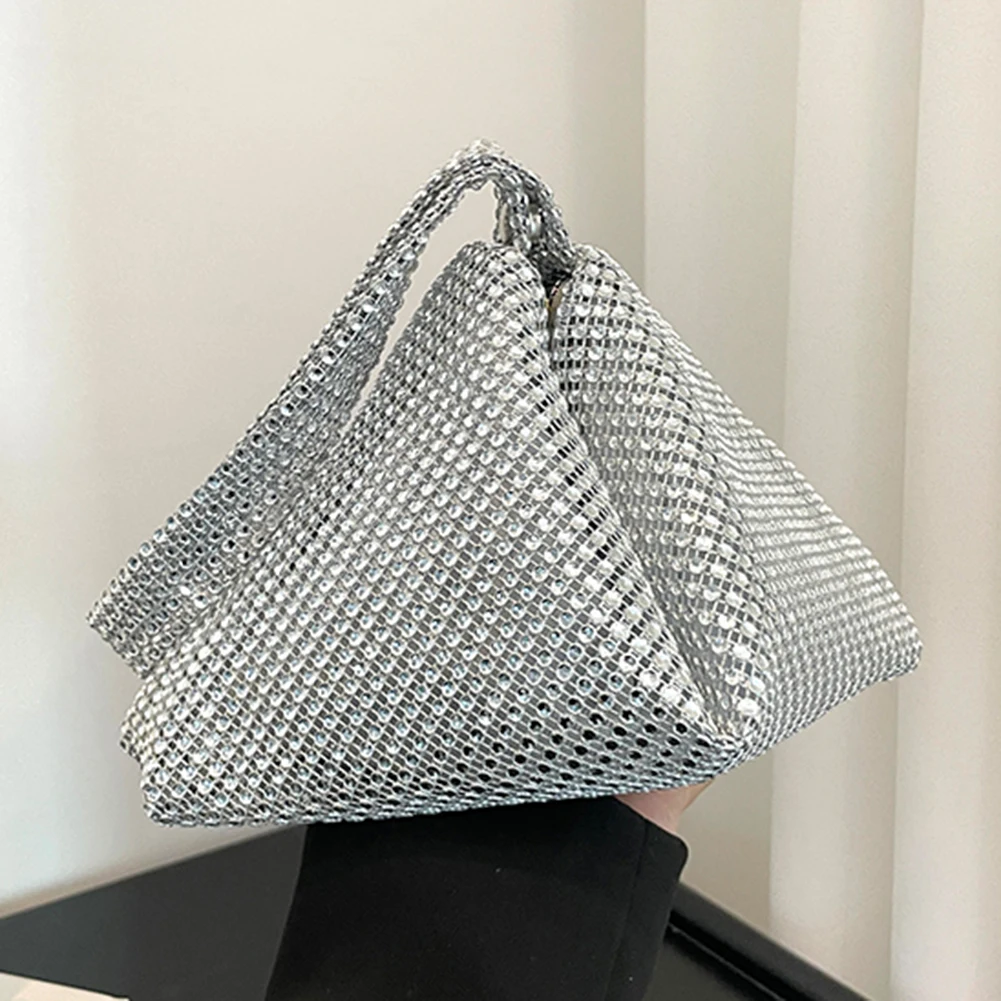 Glitter Evening Dinner Clutch Bag Zipper Closure Women Lady Shoulder Bag Handbag Large Capacity Stylish Evening Bag Underarm Bag