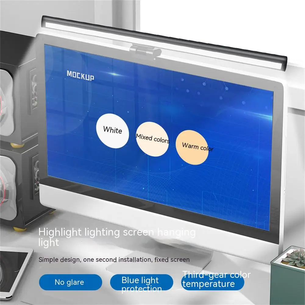 

5v Computer Screen Lamp 3-levels Color Temperature Touch Sensor Table Lamp Stepless Dimming Led Night Light