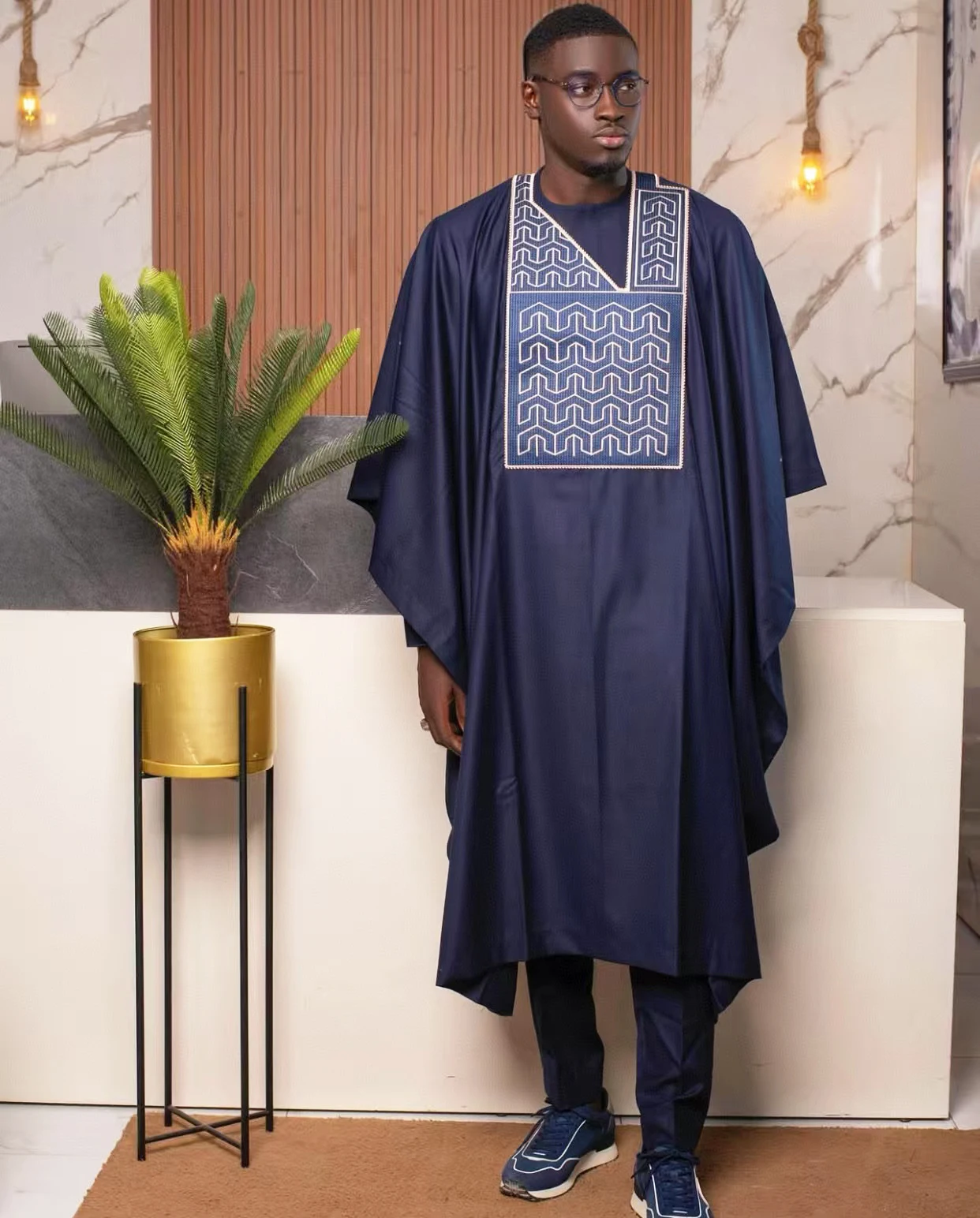 African Clothes For Man Embroidery Design Top Long Sleeve