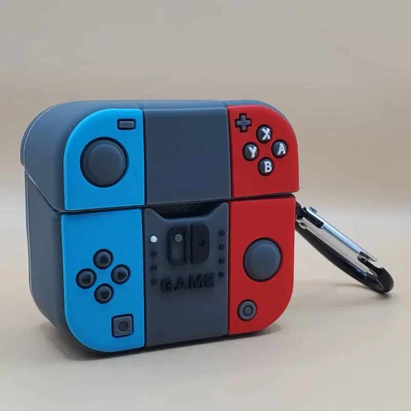 Cute cartoon mini game console headphone case suitable for Apple Airpods 1 2 3 4 Pro Pro2 silicone headphone soft shell