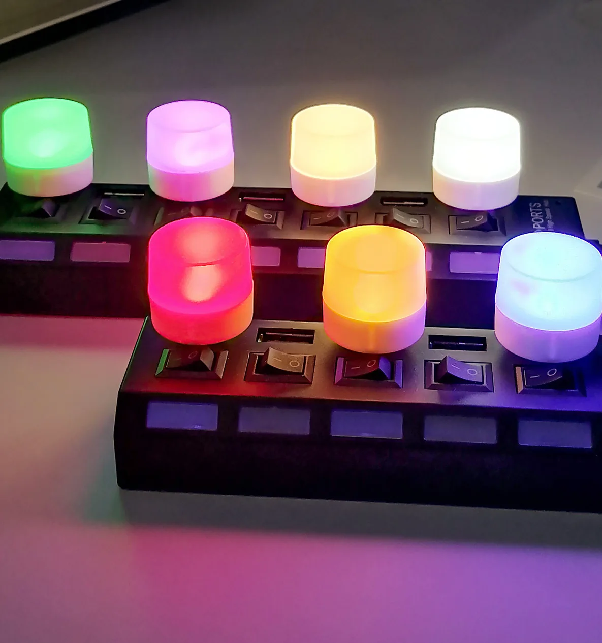 Mini USB Night Light Eye Protection Book Reading Light USB Plug Computer Mobile Power Charging LED Night Lamp Red White 10X 5X 1X