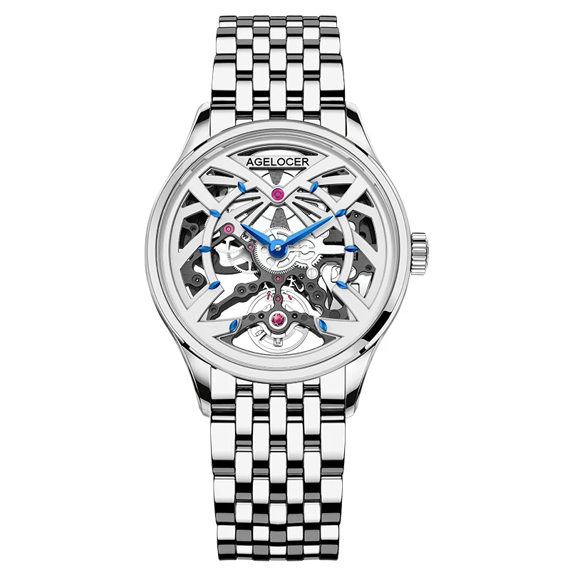 AGELOCER Original Schwarzwald Watch Women's Business Luxury Watch Skeleton Automatic Mechanical Watch Birthday Gift for Women 4