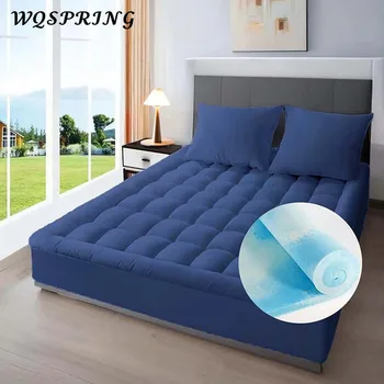 500GSM Mattress Pad Quilted Fitted Mattress Topper Protector with 8-21'' Deep Pocket Thicken Noiseless Breathable Bed Cover Pad