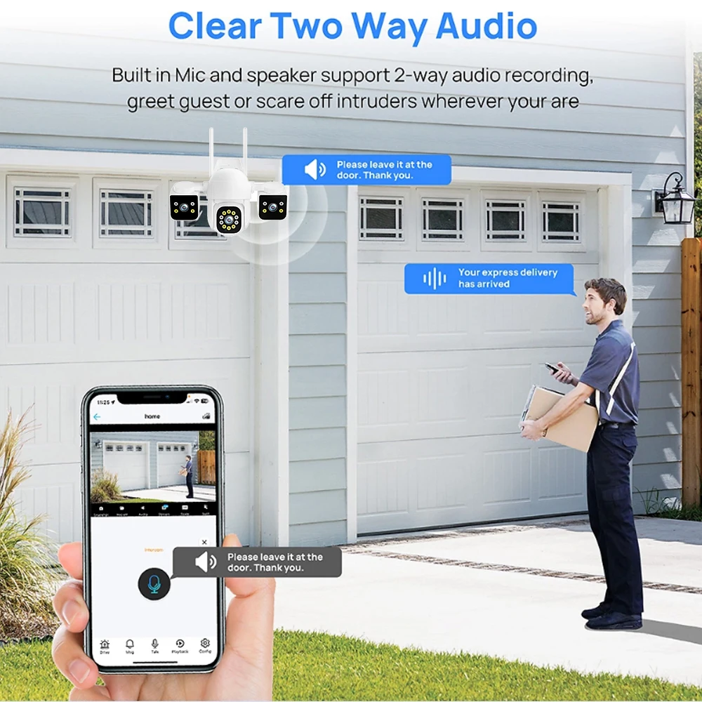 WiFi IP Camera Outdoor 15MP HD Triple Lenses Triple Screens Security Video Monitor Ai Human Detection CCTV Camera IPC360 Home 5