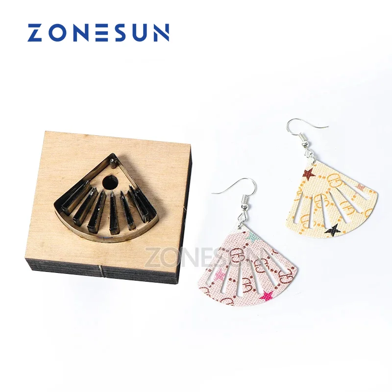 

ZONESUN пользовательский ручной вентилятор, кожаные серьги, инструмент для резки бумаги, штамповочный станок, сделай сам, штамповка, японское лезвие из стали