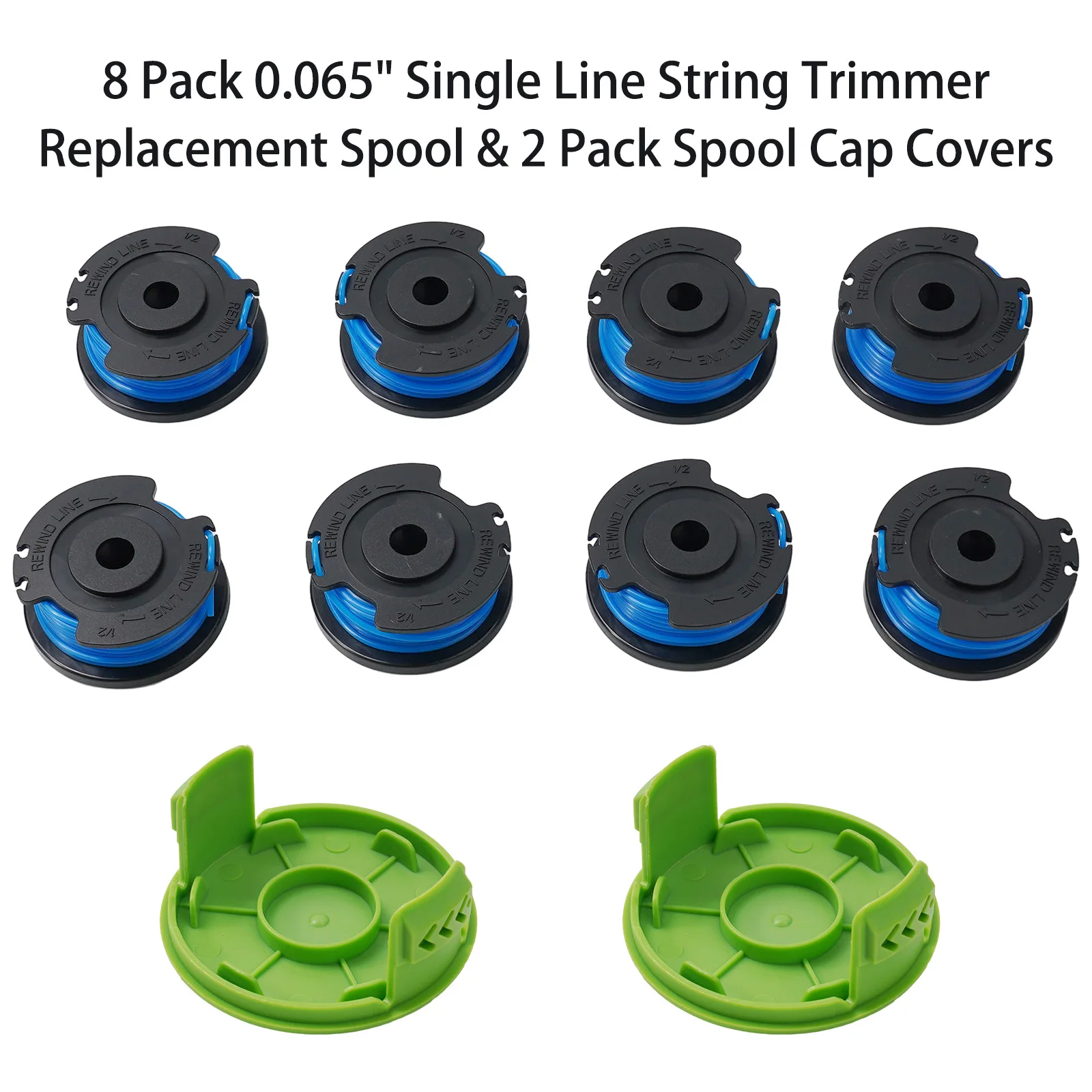 

8pcs Line Spool Cap Covers 0.065'' Single Line String Trimmer 29252 For Greenworks 21332 21222A 21602 21062 21132 21242 21282