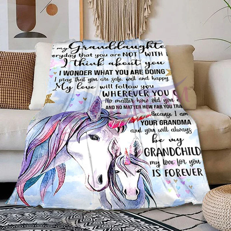 

Personality Birthday Gift Blanket To My Granddaughter Blanket Flannel Blanket Gift Blankets Suitable for All Seasons