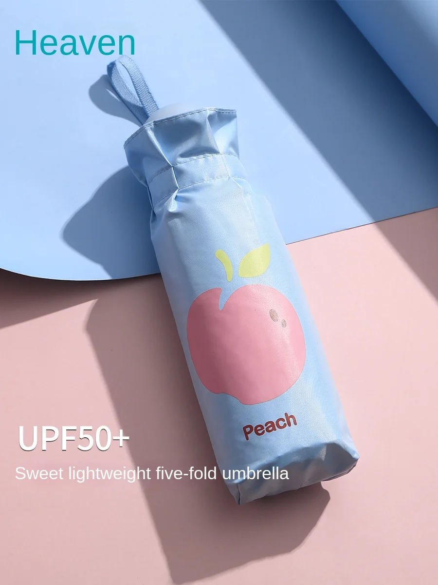 Ultra Light and Compact Pocket Capsule Umbrella Sun Protection Anti-UV Umbrella Folding Sun for Men