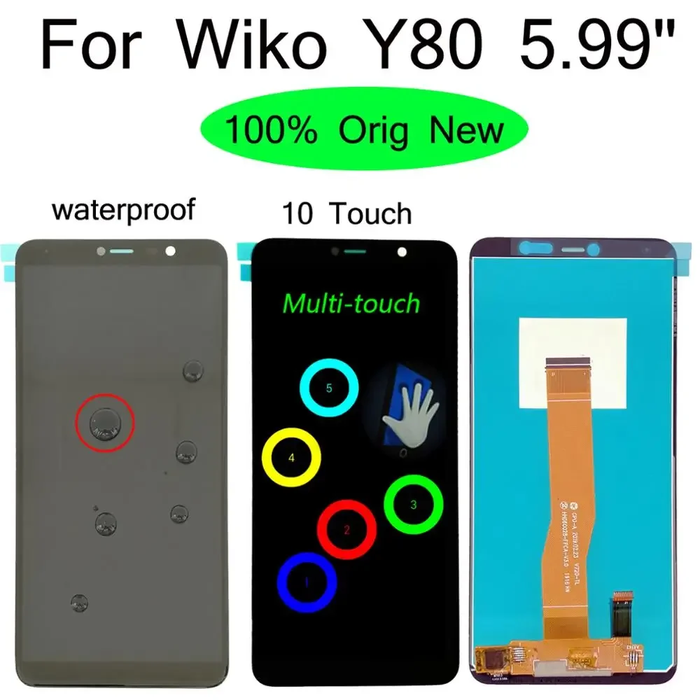 

Shyueda 100% оригинальный новый 5,99 "для Wiko Y80 ЖК-дисплей с сенсорным экраном и дигитайзером