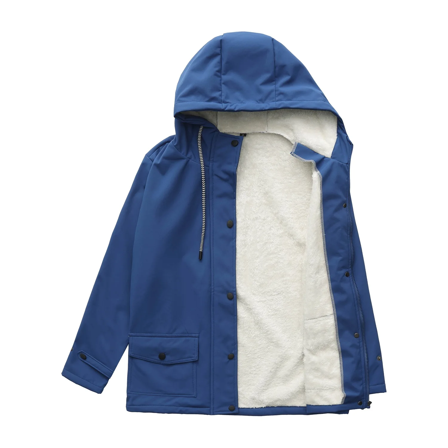 Winter Women's Long-sleeve Hooded Trench Coat, Purple Fleece-Lined Jacket,European Size Green Waterproof Overcoat. 6