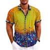 2023 Men's Shirt Pattern Printed Leaf Lapel Shirt Street Short Sleeve Men's Fashion Designer Casual Soft Hawaiian Shirt 5XL 5