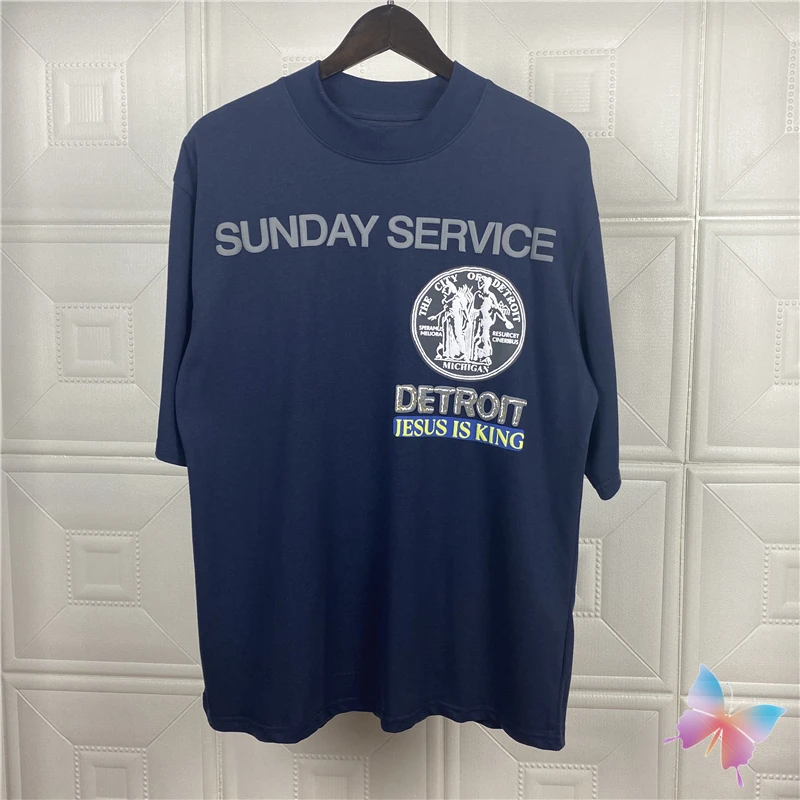 

Summer Oversized KANYE T-shirt Sunday Service Street Loose Cotton Foam Print Short Sleeve Tops Jesus Is King Tshirts Men Women