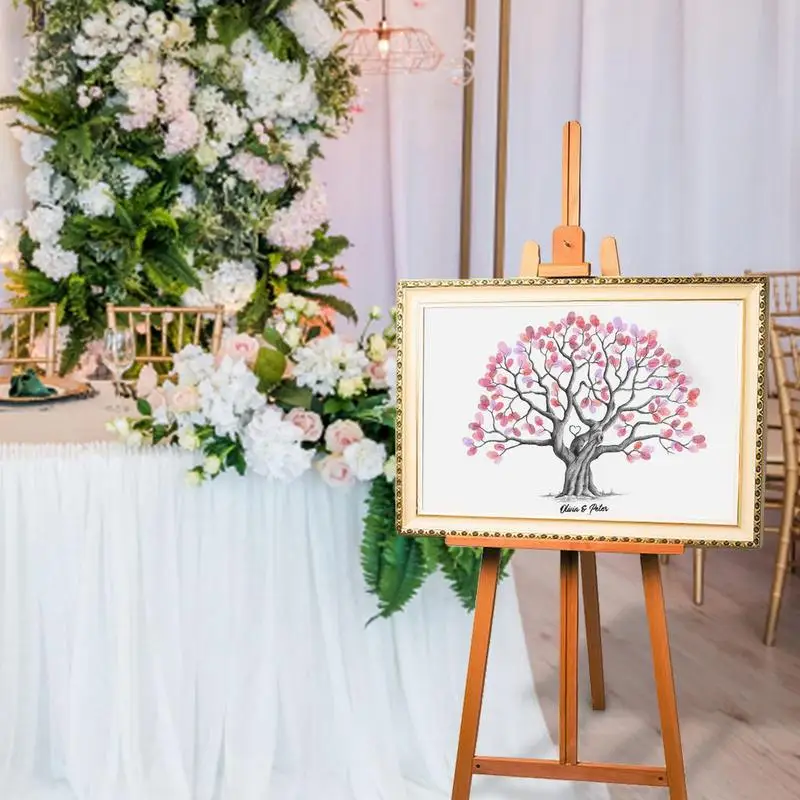 Personalised Fingerprint Tree Canvas Wedding Guest Book Creative Poster Wedding Gift Signature Marriage Souvenir Party Decor