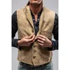 Men's Suit Lapel Single -breasted Steam Punk Suede Solid Sleeveless Jacket Retro Denim Western Handsome Fashion Casual Vest 2023 5