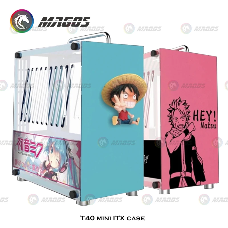 Custodia Per Computer Mini Itx Case Support Sfx/Sfx-L Psu Pc Raffreddamento Ad Acqua Desktop Gaming Gamer Cabinet Telaio Fai Da Te Cartoon Colorful