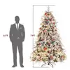 7ft Pre-lit Artificial Christmas Tree Snow Flocked Full Prelighted Xmas Tree with 1687 Branch Tips,450 LED Light 8 Modes 3
