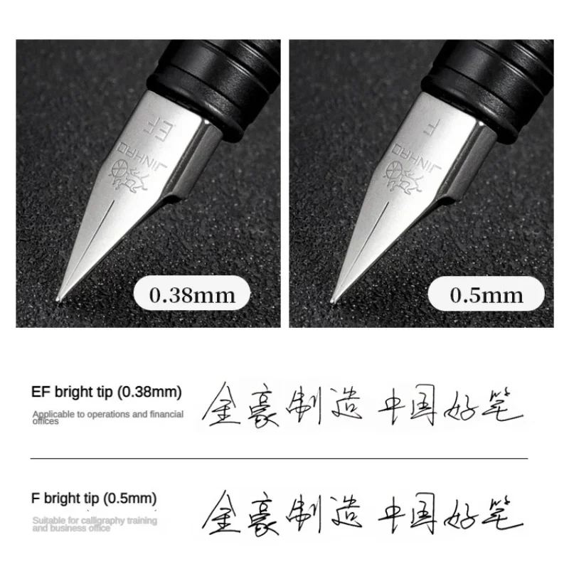 Jinhao 65 Fountain Pen Luxury Pen Elegant Calligraphy Writing Ink Pens Black Silver Colors Stationery Business School Supplies 6