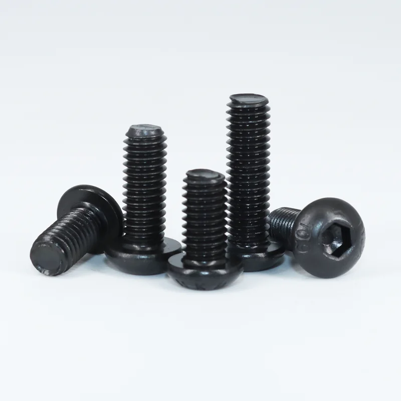 up to 2510p M2 M2.5 M3 M4 M5 M6 Round Hex Cap Screw kit 10.9 Grade Black Socket Button Head Allen Drive Screws Bolt Nut ISO7380