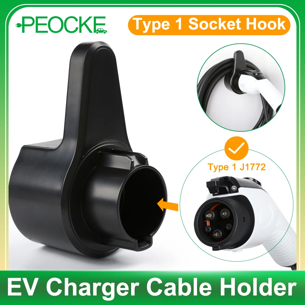 Peocke EV nabíječka typ 1 držák zeď namontovat j1772 konektor pro elektrický auto wallbox kabel držák nástrčkový kolíček EV nabíječka depo