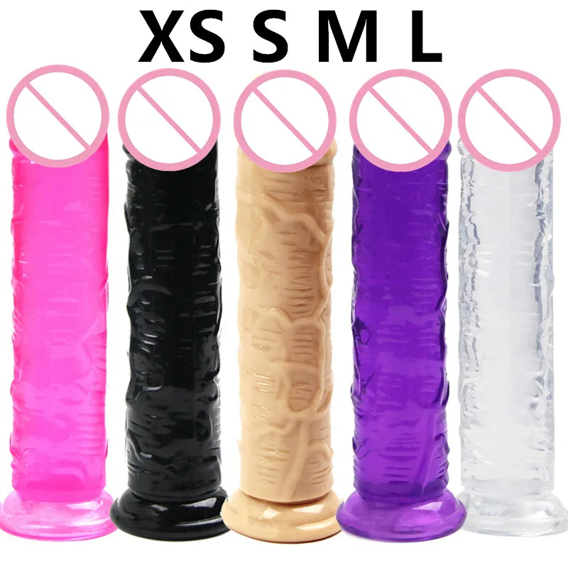 XS/S/M/L Soft Realistic Dildo With Suction Cup Huge Jelly Dildos Sex Toys For Woman Men Fake Dick Anal Plug Erotic Sex Shop 2#