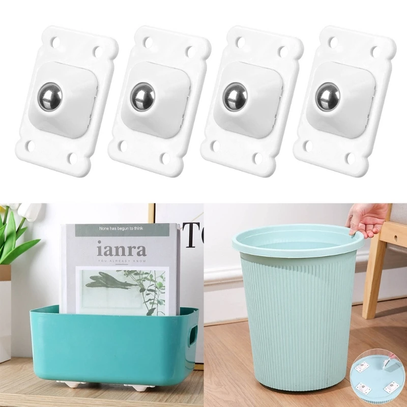 

4pcs Wheels for Furniture Stainless Steel Rollers Self Adhesive Movers Sliders Caster Home Strong Load-bearing Universal