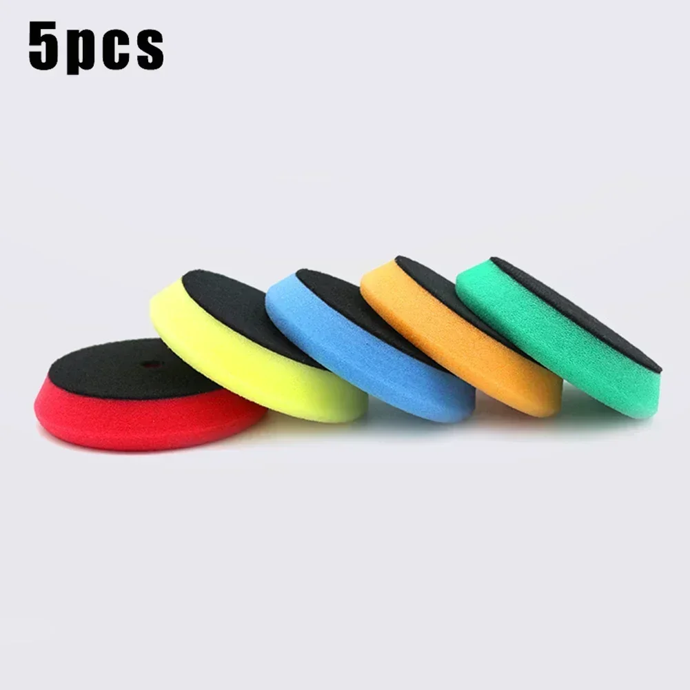 3inch 100mm Car Polishing Disc ing Waxing Pad Sponge Polishing Foam Pads For RO/DA Car Polisher Drill Adapter 5Pcs car polishing pad car polish pad car polishing sponge polishing wheel disc
