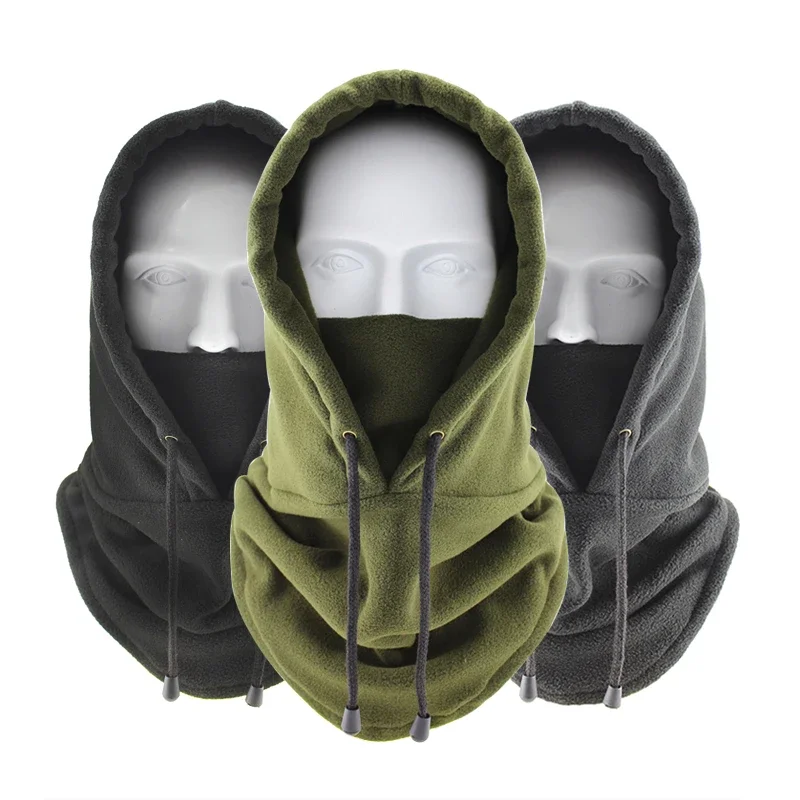 Winter Warm Balaclava Cycling Cap Outdoor Sports Windproof Cap Ski Bib Polar Fleece Cold-proof Motorcycle Bicycle Hat Men Women