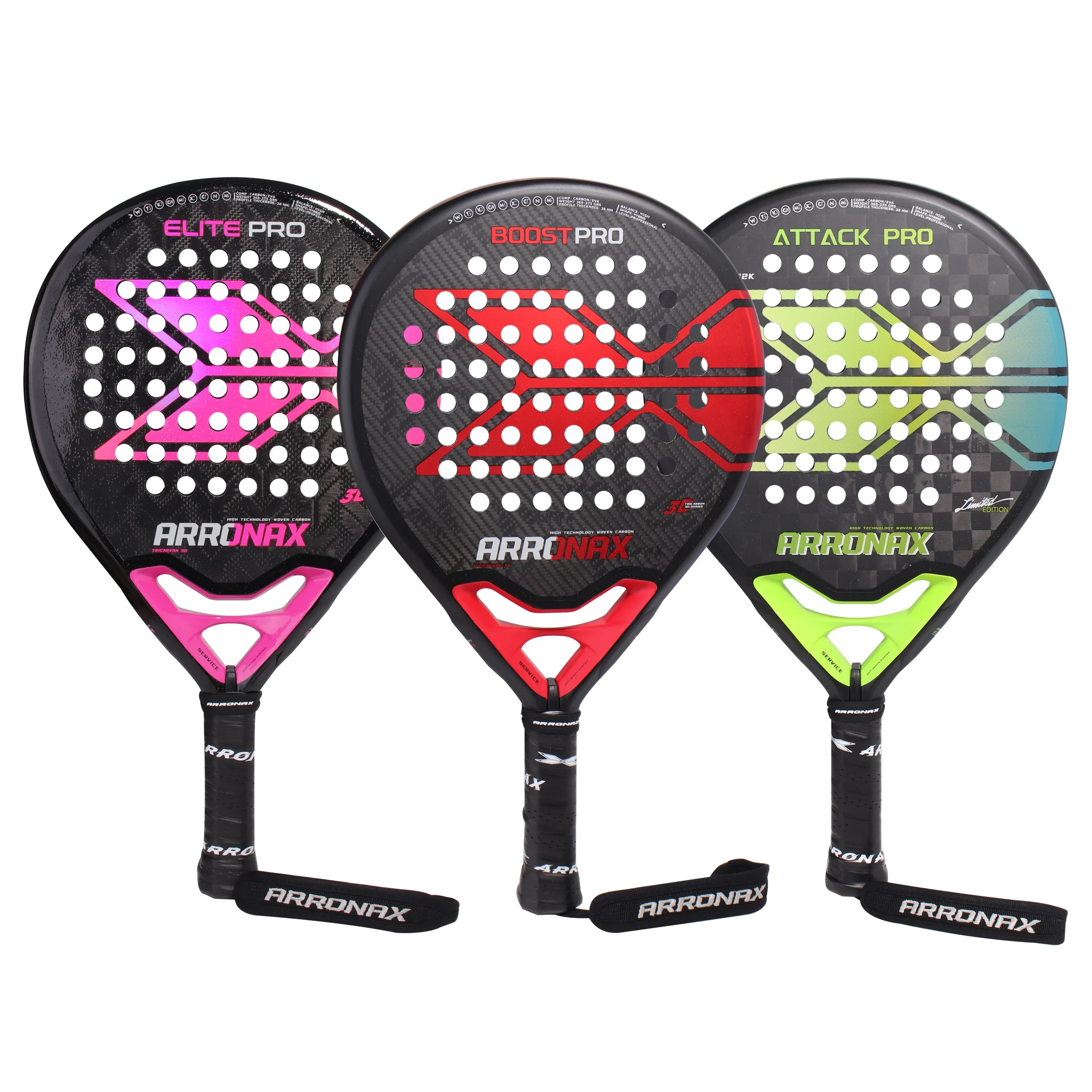 ARRONAX-Lightweight Paddle Racket for Adults, Professional Carbon Fiber, Soft EVA Face, Tennis Racket, 18K, 24K