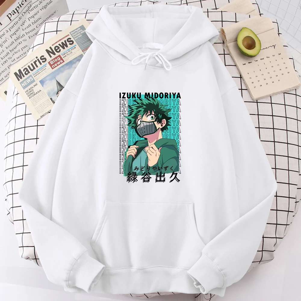 

Толстовка My Hero Академия Izuku Midoriya, мужская Толстовка Оверсайз в стиле Харадзюку, модная повседневная толстовка с рисунком из японского аниме
