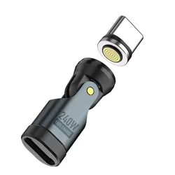 High - Power 240W USB - C Magnetic Fast Charging Adapter with 360° Rotation (540 Rotation Adapter)